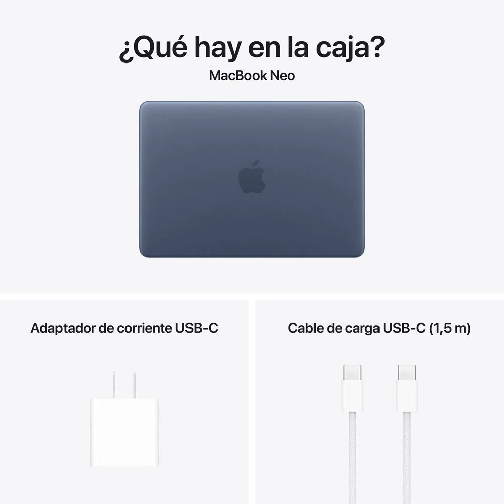 MacBook Neo de 13 pulgadas: Chip A18 Pro de Apple con CPU de 6 núcleos y GPU de 5 núcleos, Magic Keyboard con Touch ID, 512 GB SSD - Índigo - Image 10