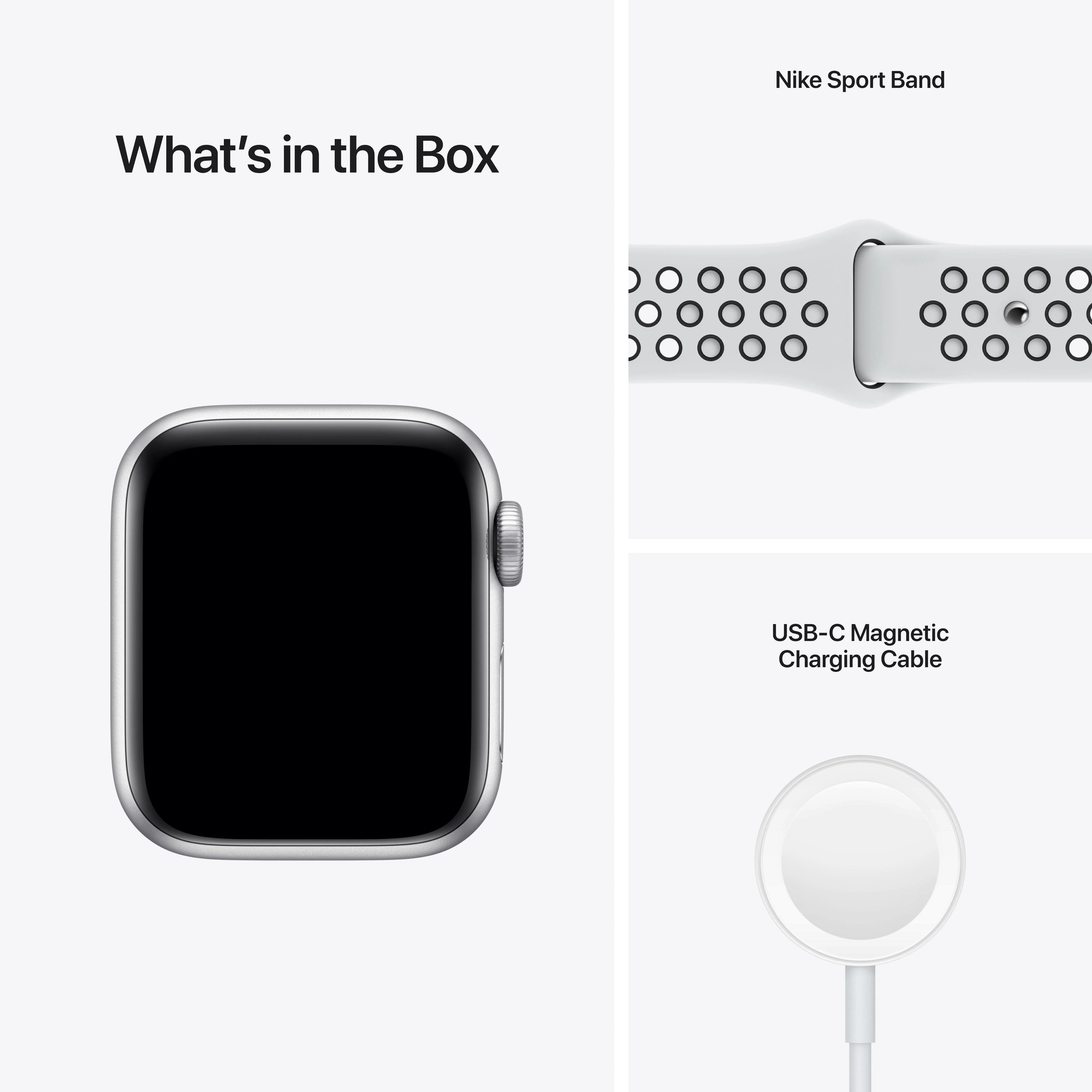 Apple Watch Nike SE (GPS) - Caja de aluminio en plata de 40 mm - Correa Nike Sport platino puro/negra - Talla única - Image 7