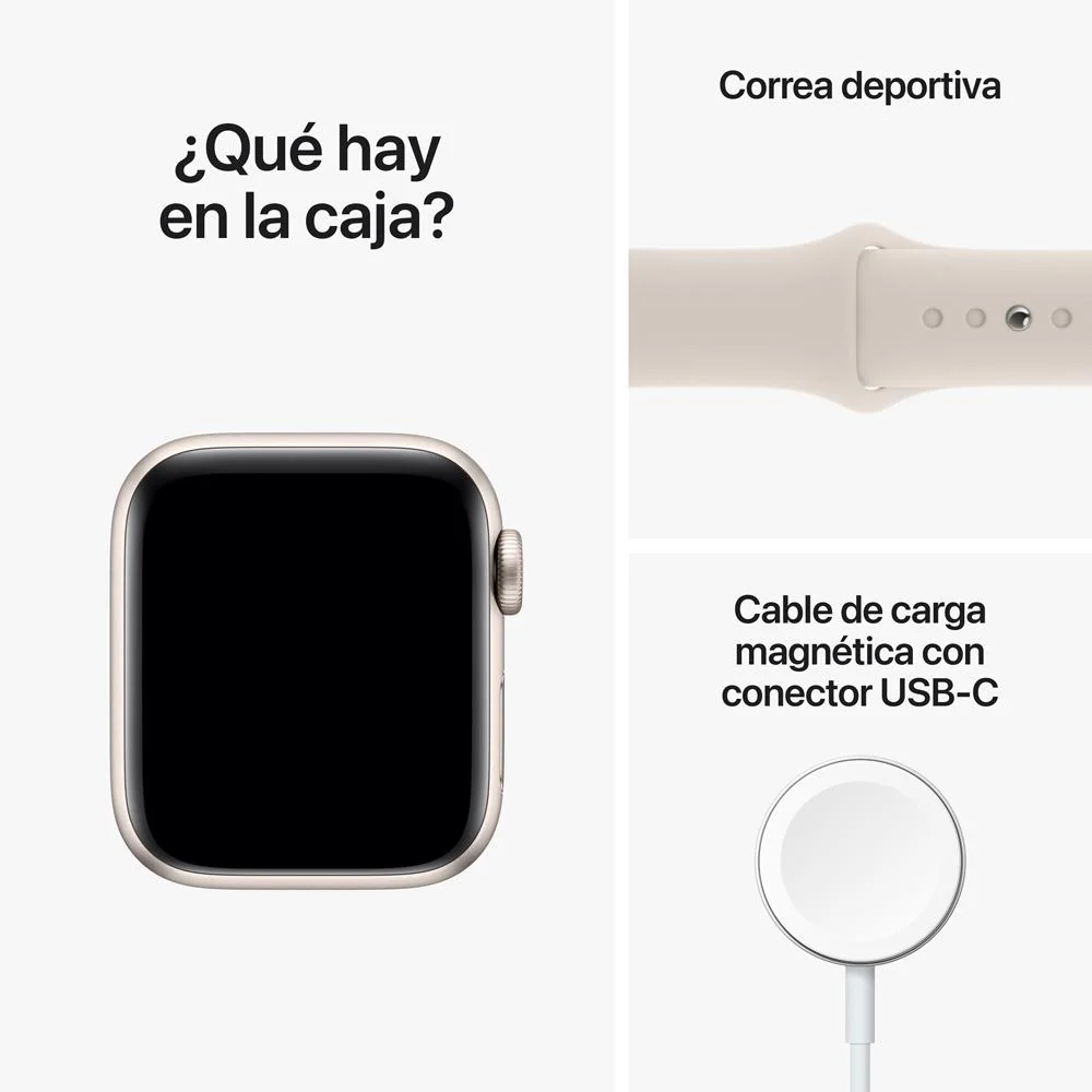 Apple Watch SE (GPS) - Caja de aluminio en blanco estrella de 40 mm - Correa deportiva blanco estrella - Talla única - Image 8