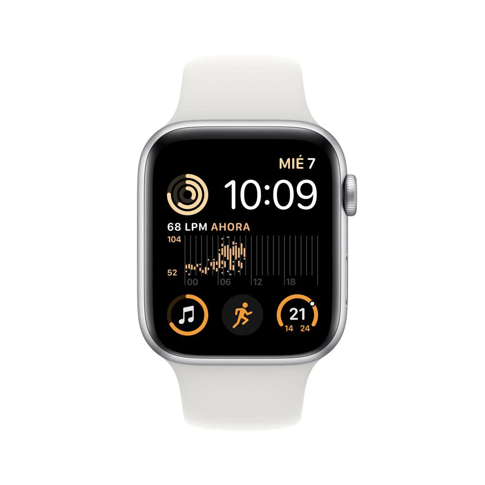Apple Watch SE (GPS) - Caja de aluminio en plata de 44 mm - Correa deportiva blanca - Talla única - Image 2
