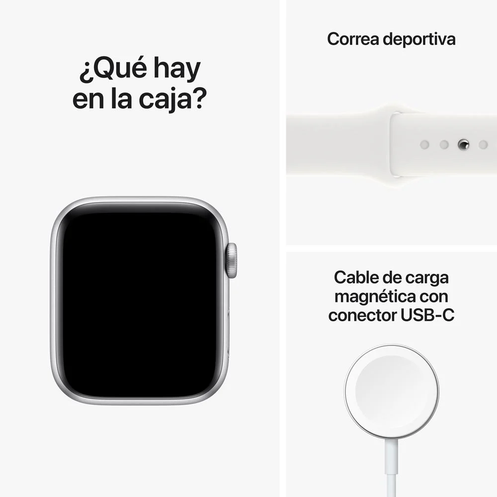 Apple Watch SE (GPS) - Caja de aluminio en plata de 44 mm - Correa deportiva blanca - Talla única - Image 8