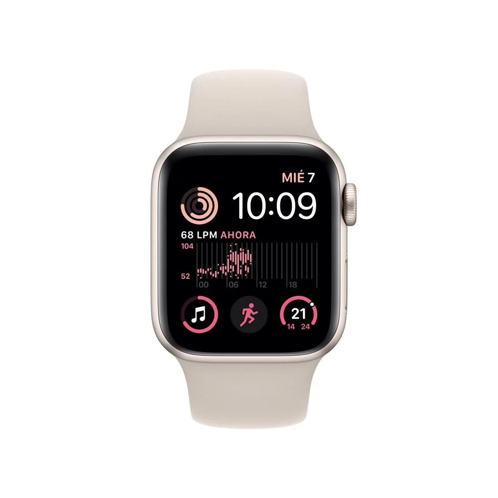 Apple Watch SE (GPS + Cellular) - Caja de aluminio en blanco estrella de 40 mm - Correa deportiva blanco estrella - Talla única - Image 2