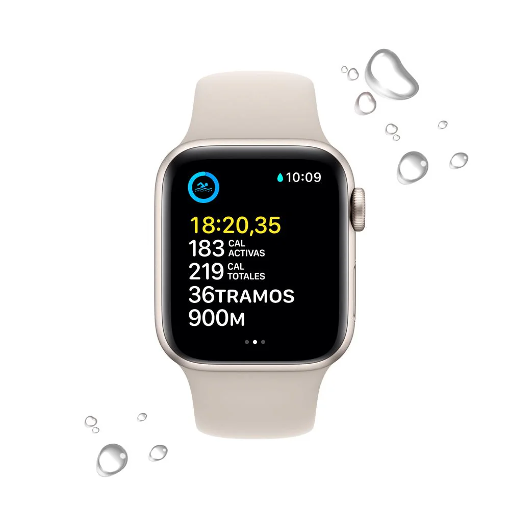 Apple Watch SE (GPS + Cellular) - Caja de aluminio en blanco estrella de 40 mm - Correa deportiva blanco estrella - Talla única - Image 4