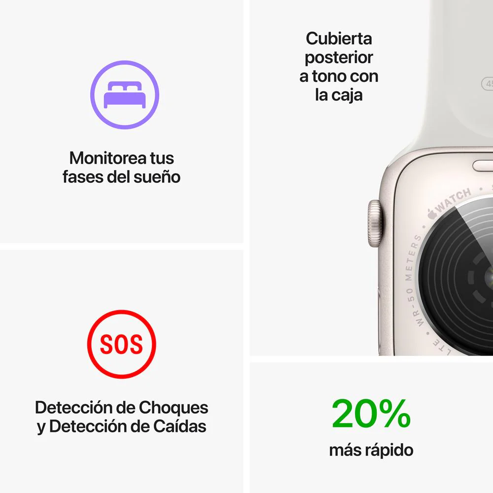 Apple Watch SE (GPS + Cellular) - Caja de aluminio en blanco estrella de 40 mm - Correa deportiva blanco estrella - Talla única - Image 7
