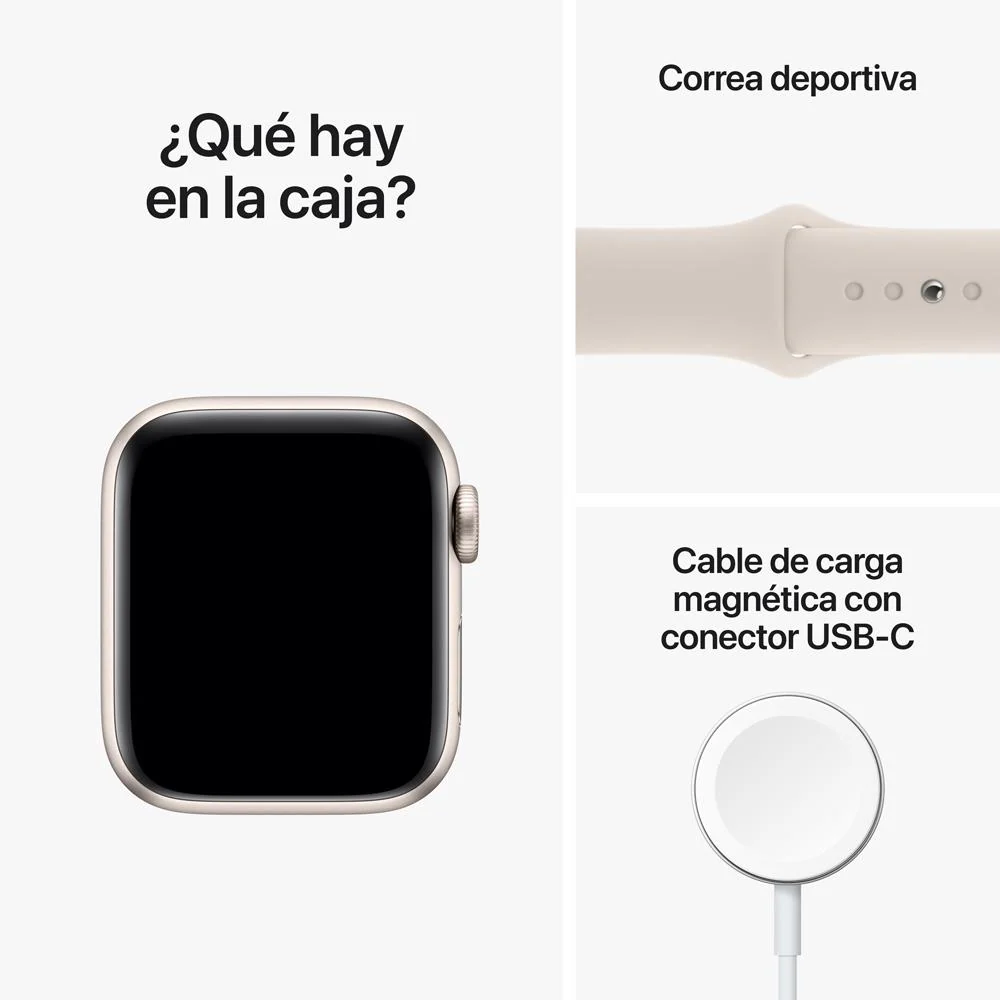 Apple Watch SE (GPS + Cellular) - Caja de aluminio en blanco estrella de 40 mm - Correa deportiva blanco estrella - Talla única - Image 8