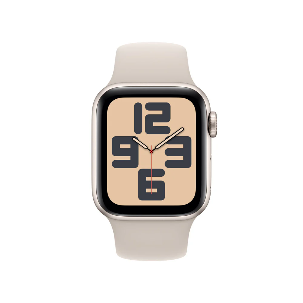 Apple Watch SE GPS • Caja de aluminio blanco estelar de 40 mm • Correa deportiva blanco estelar - S/M - Image 2