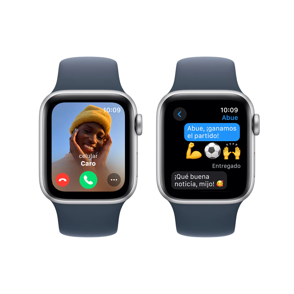 Apple Watch SE GPS • Caja de aluminio color plata de 40 mm • Correa deportiva azul tormenta - S/M - Image 4