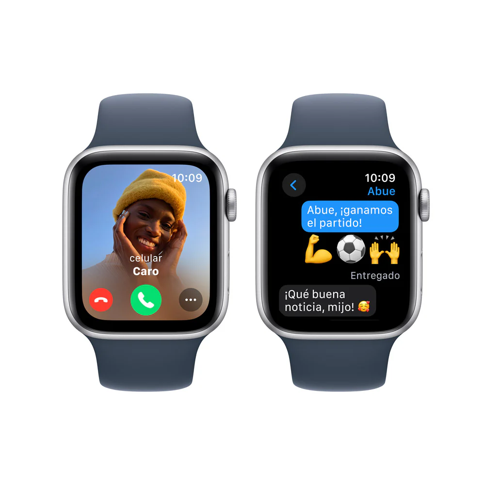 Apple Watch SE GPS • Caja de aluminio color plata de 44 mm • Correa deportiva azul tormenta - M/L - Image 4