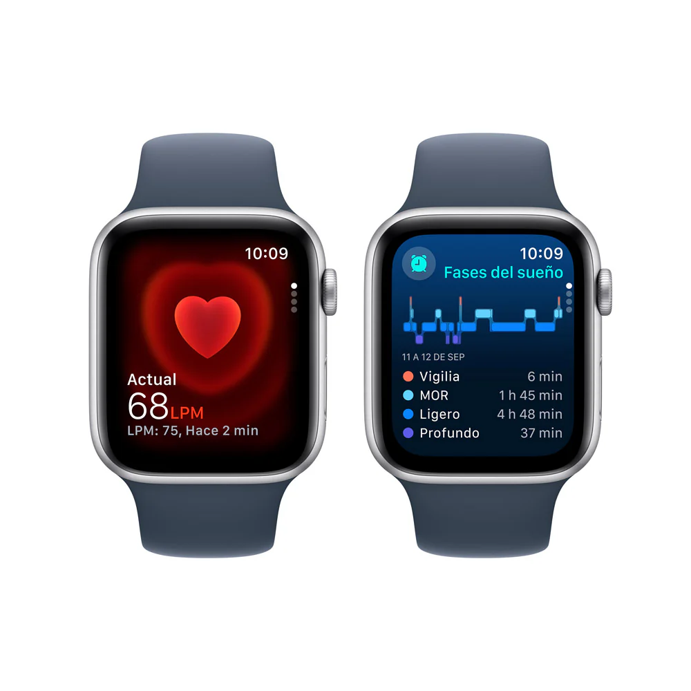 Apple Watch SE GPS • Caja de aluminio color plata de 44 mm • Correa deportiva azul tormenta - M/L - Image 5