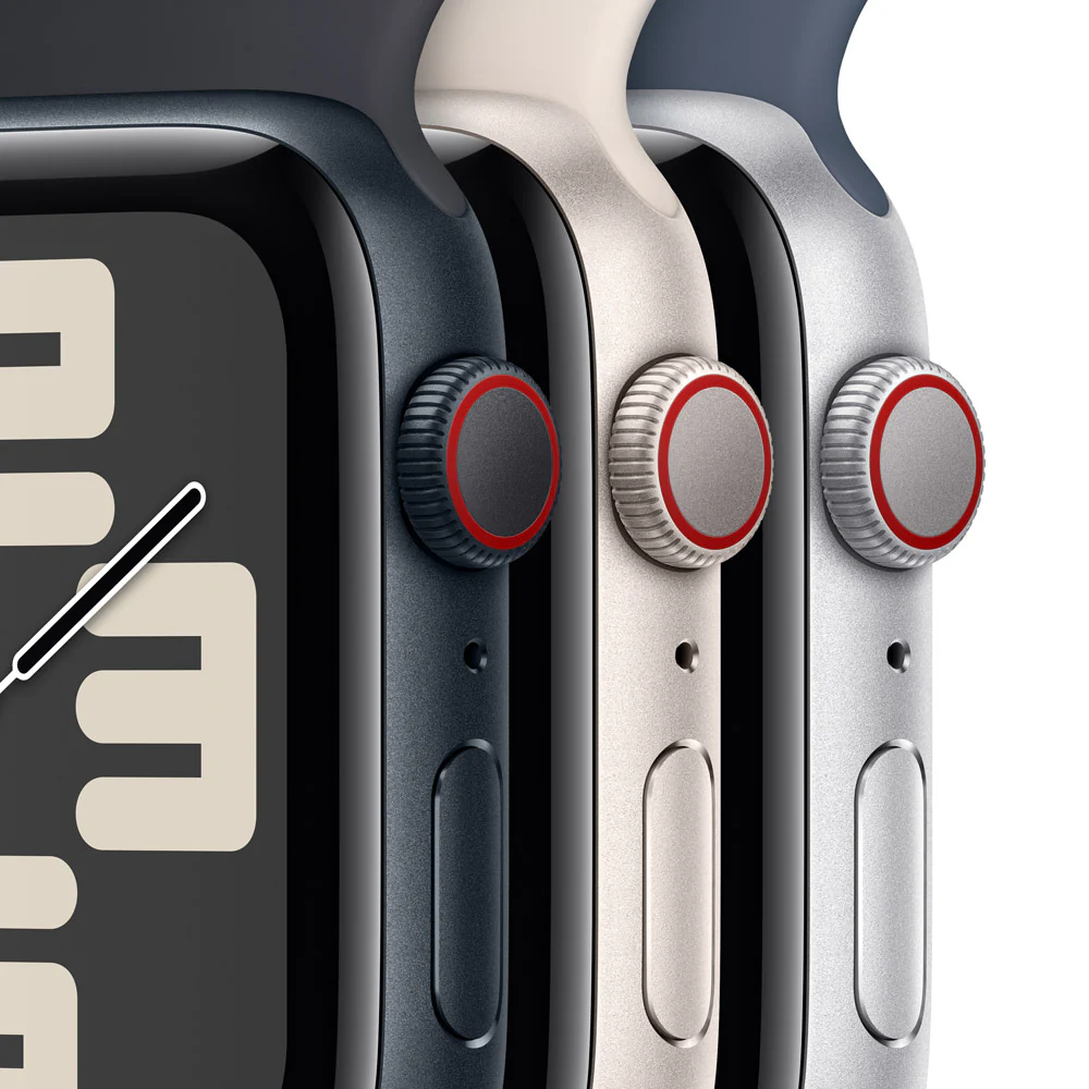 Apple Watch SE GPS + Cellular • Caja de aluminio blanco estelar de 40 mm • Correa deportiva blanco estelar - S/M - Image 3