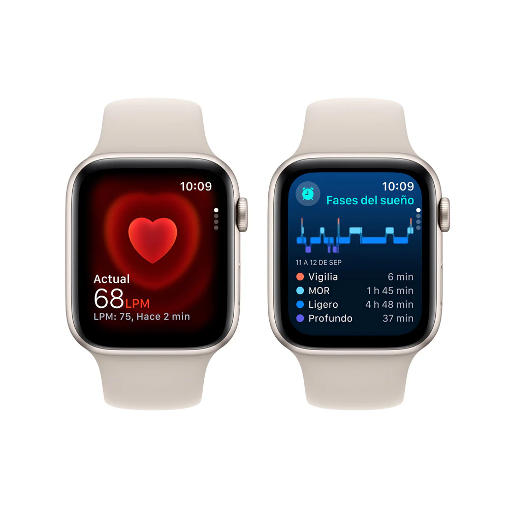 Apple Watch SE GPS + Cellular • Caja de aluminio blanco estelar de 44 mm • Correa deportiva blanco estelar - M/L - Image 5