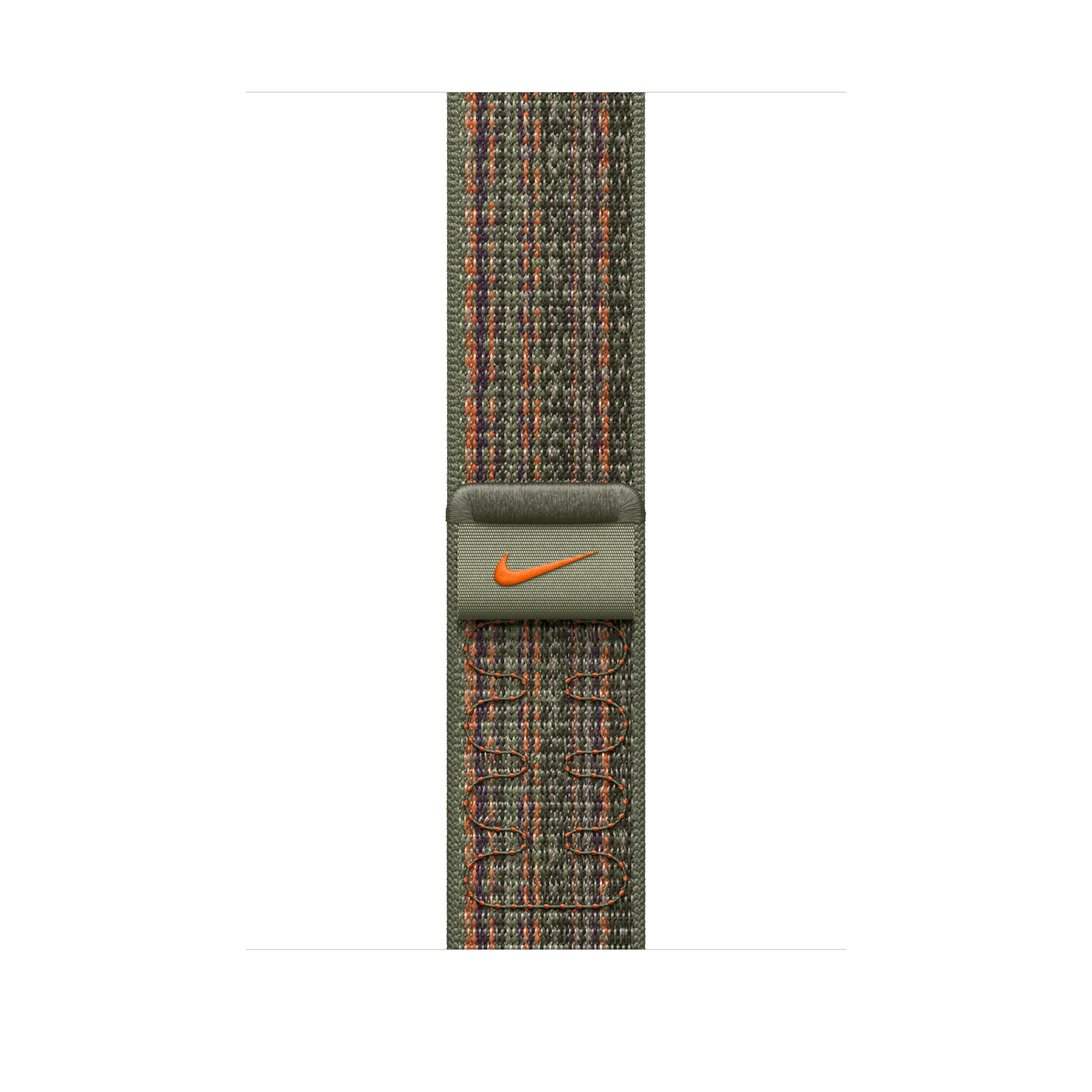 Correa loop deportiva Nike color secuoya/naranja para caja de 45 mm