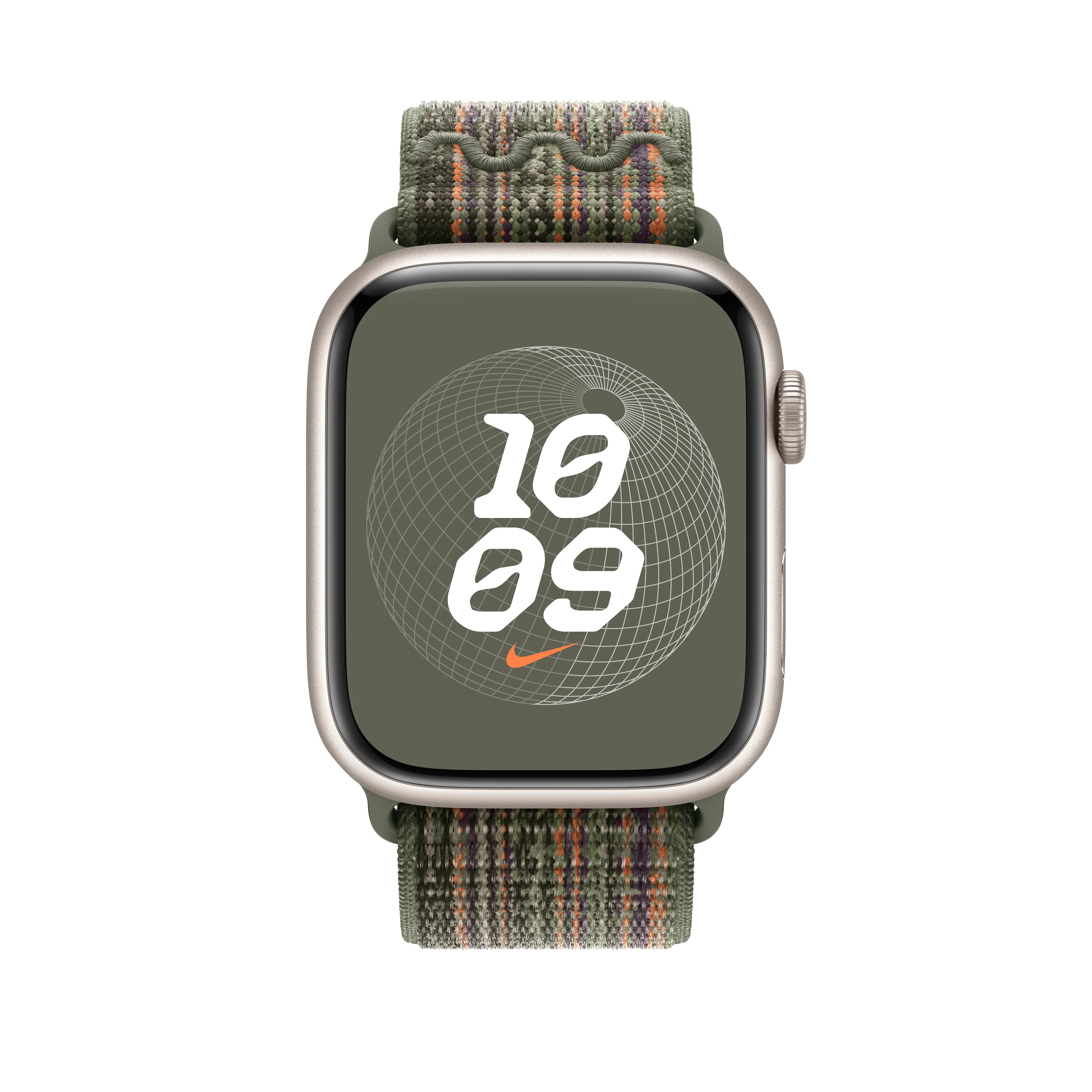 Correa loop deportiva Nike color secuoya/naranja para caja de 45 mm - Image 3