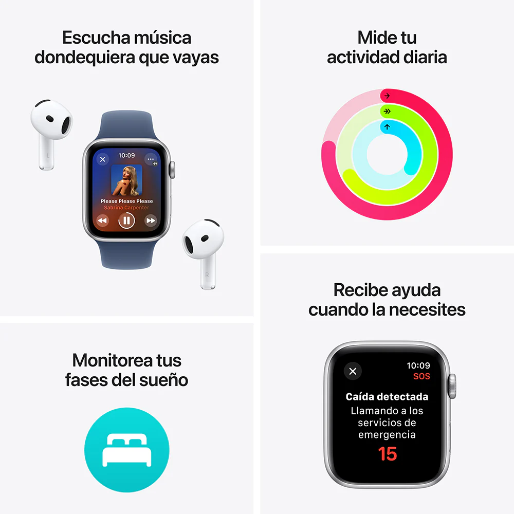 Apple Watch SE GPS • Caja de aluminio color medianoche de 40 mm • Correa deportiva color medianoche - S/M - Image 3
