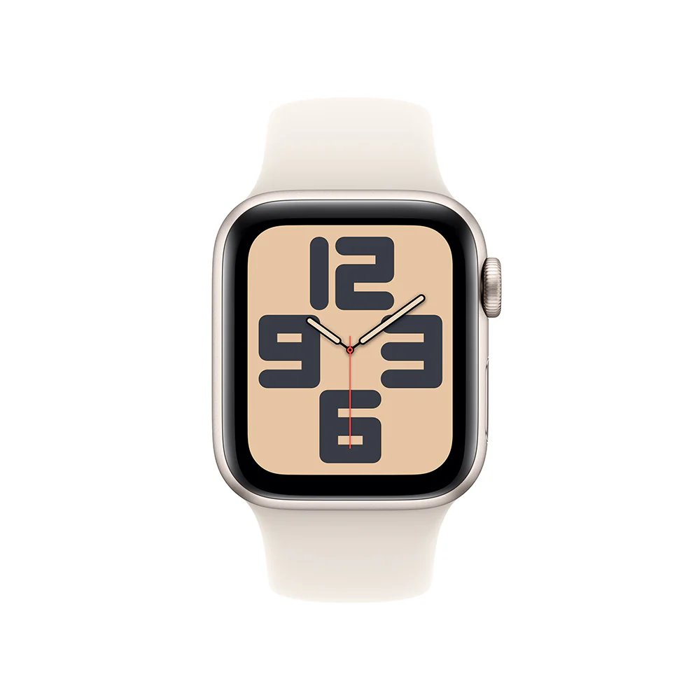 Apple Watch SE GPS • Caja de aluminio blanco estelar de 40 mm • Correa deportiva blanco estelar - S/M - Image 2