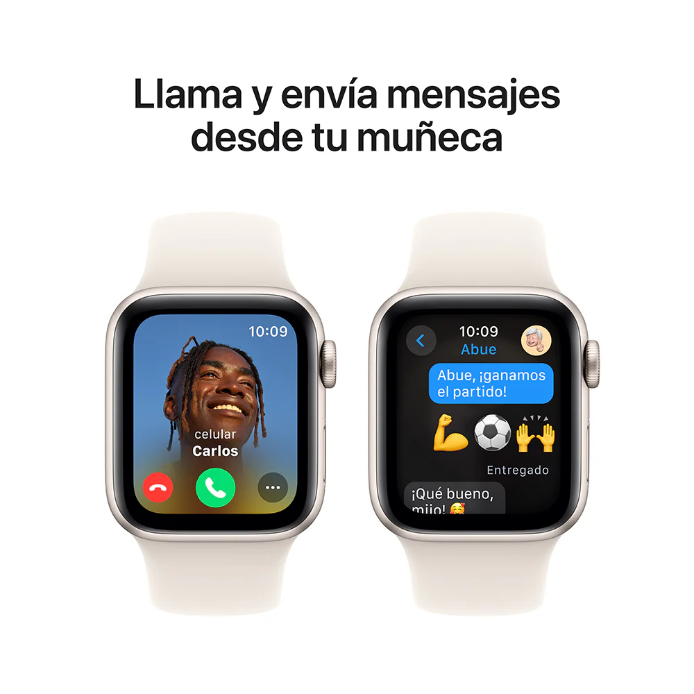 Apple Watch SE GPS • Caja de aluminio blanco estelar de 40 mm • Correa deportiva blanco estelar - M/L - Image 4