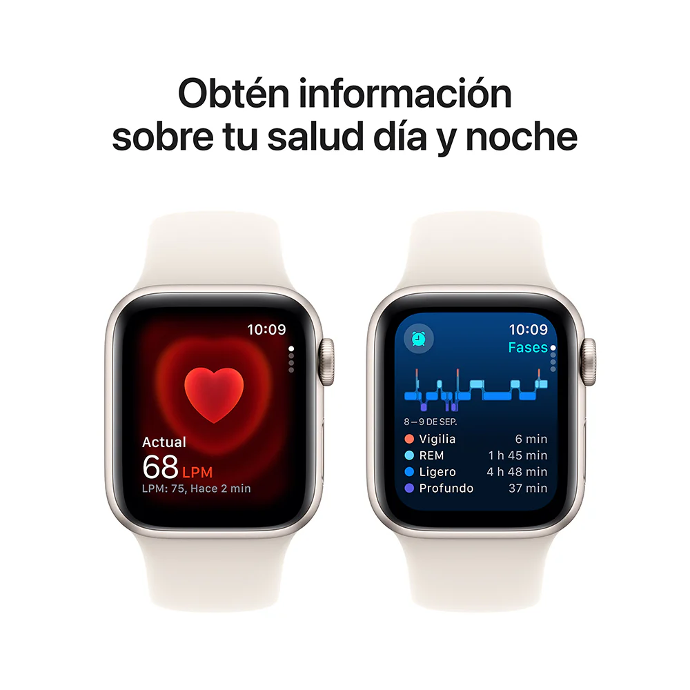 Apple Watch SE GPS • Caja de aluminio blanco estelar de 40 mm • Correa deportiva blanco estelar - M/L - Image 5