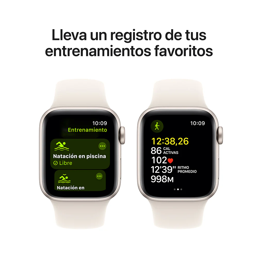 Apple Watch SE GPS • Caja de aluminio blanco estelar de 40 mm • Correa deportiva blanco estelar - M/L - Image 6