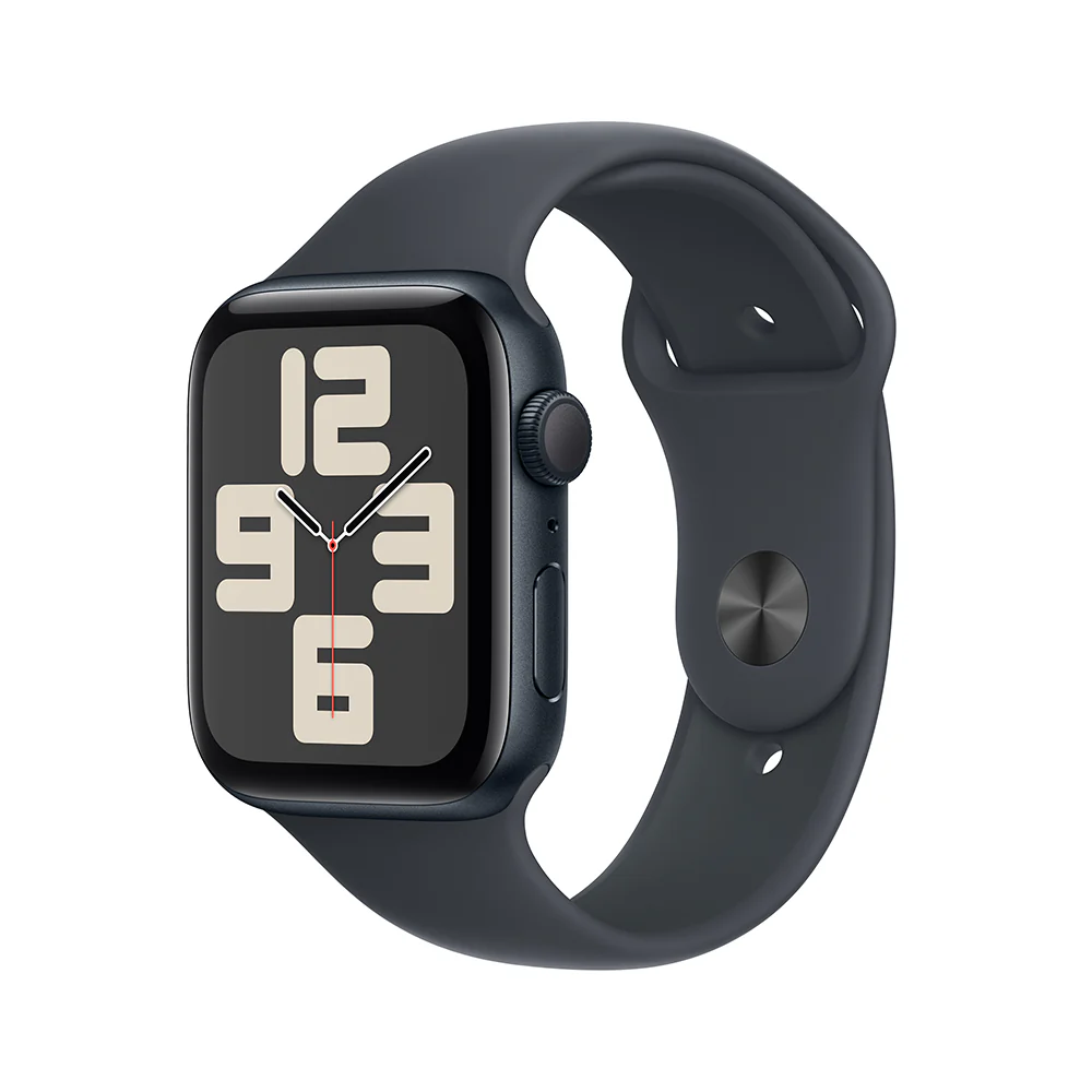 Apple Watch SE GPS • Caja de aluminio color medianoche de 44 mm • Correa deportiva color medianoche - S/M