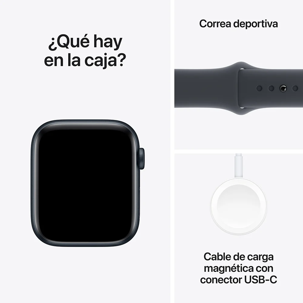 Apple Watch SE GPS • Caja de aluminio color medianoche de 44 mm • Correa deportiva color medianoche - S/M - Image 7