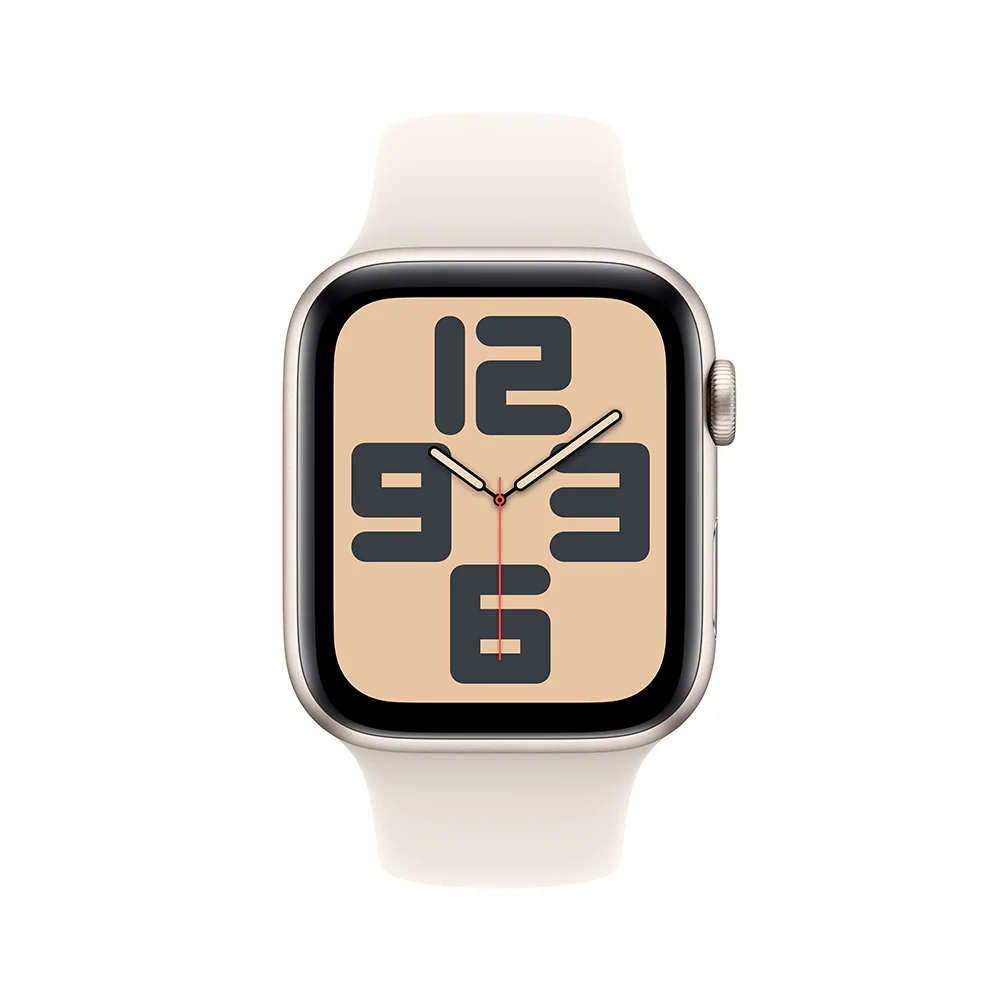 Apple Watch SE GPS • Caja de aluminio blanco estelar de 44 mm • Correa deportiva blanco estelar - S/M - Image 2
