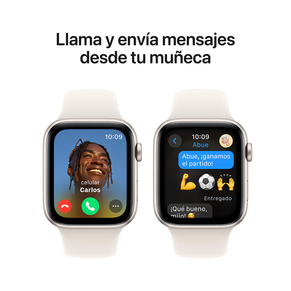 Apple Watch SE GPS • Caja de aluminio blanco estelar de 44 mm • Correa deportiva blanco estelar - S/M - Image 4