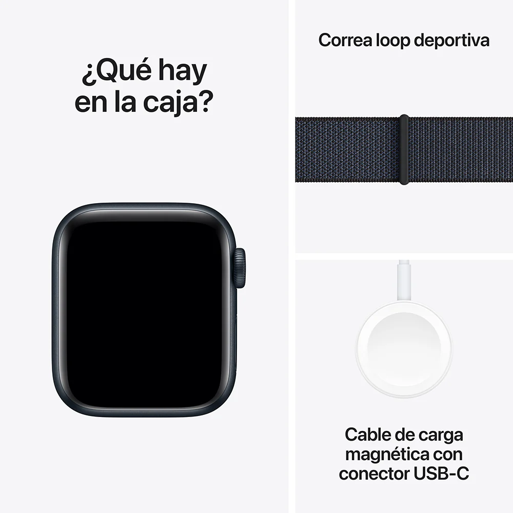 Apple Watch SE GPS • Caja de aluminio color medianoche de 40 mm • Correa loop deportiva color tinta - Image 7