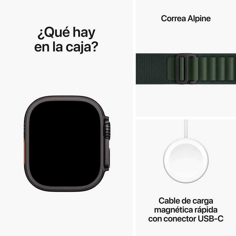 Apple Watch Ultra 2 GPS + Cellular • Caja de titanio negro de 49 mm • Correa Alpine verde oscuro - Chica - Image 9