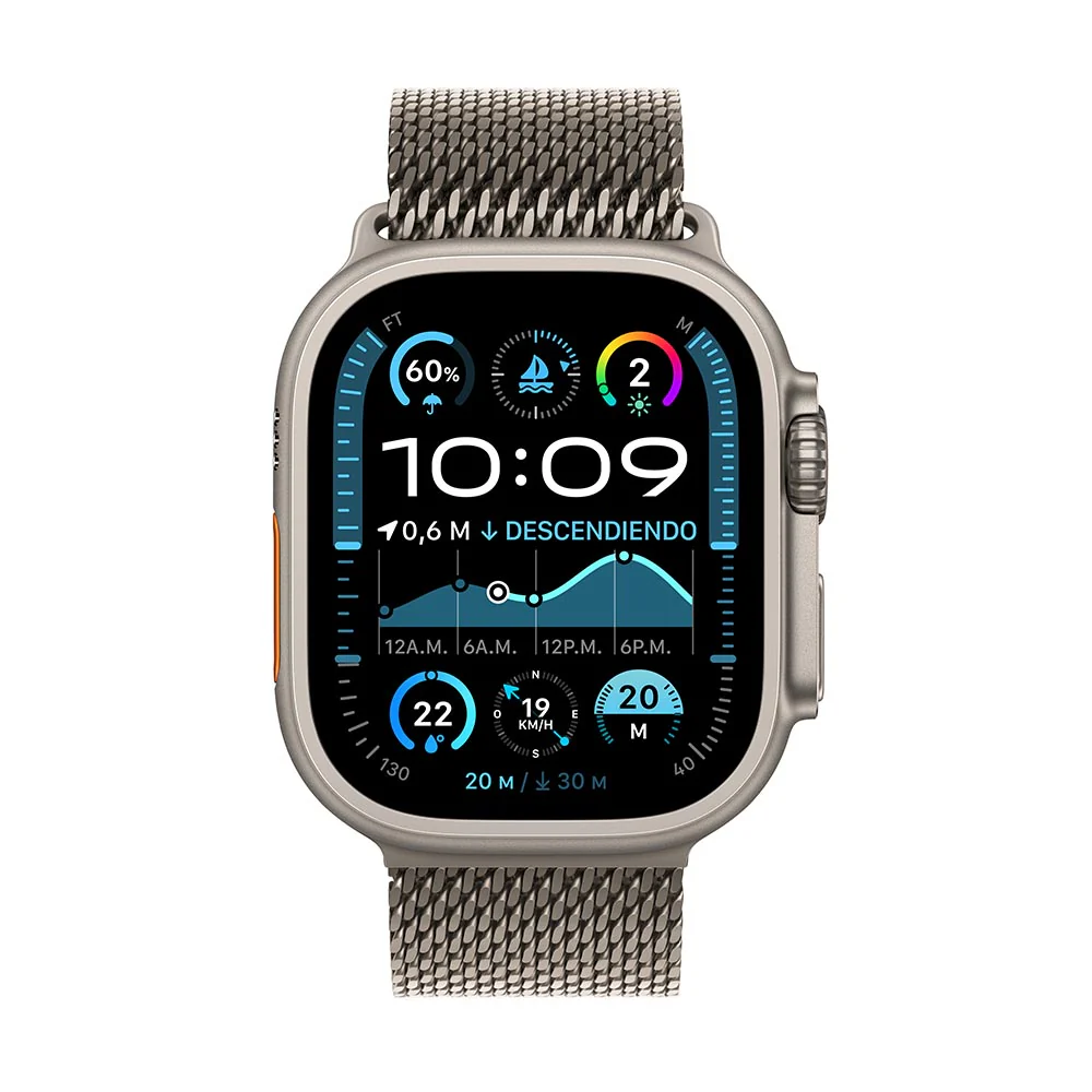 Apple Watch Ultra 2 GPS + Cellular • Caja de titanio natural de 49 mm • Correa estilo milanés de titanio natural - Grande - Image 2