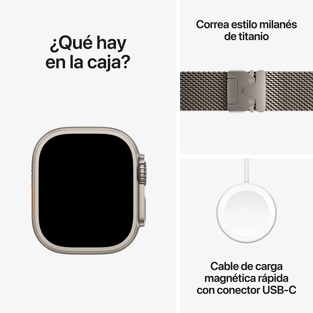 Apple Watch Ultra 2 GPS + Cellular • Caja de titanio natural de 49 mm • Correa estilo milanés de titanio natural - Grande - Image 9