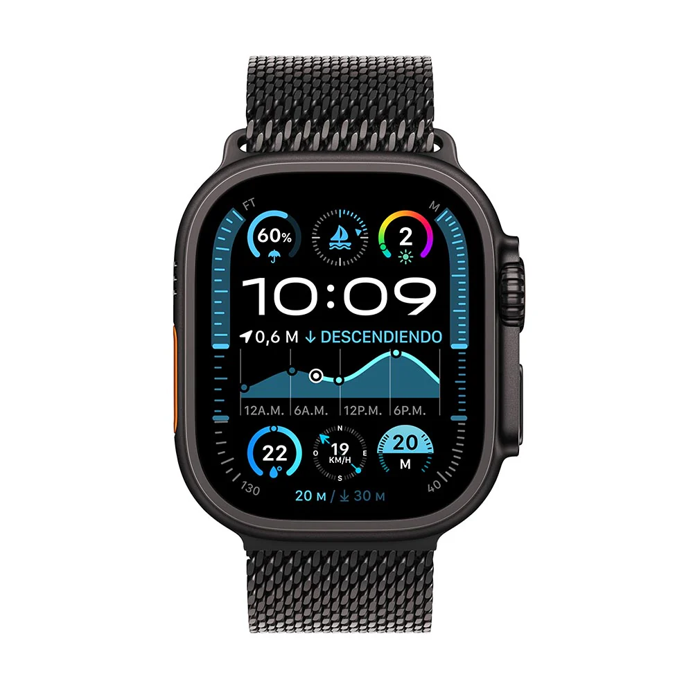 Apple Watch Ultra 2 GPS + Cellular • Caja de titanio negro de 49 mm • Correa estilo milanés de titanio negro - Grande - Image 2