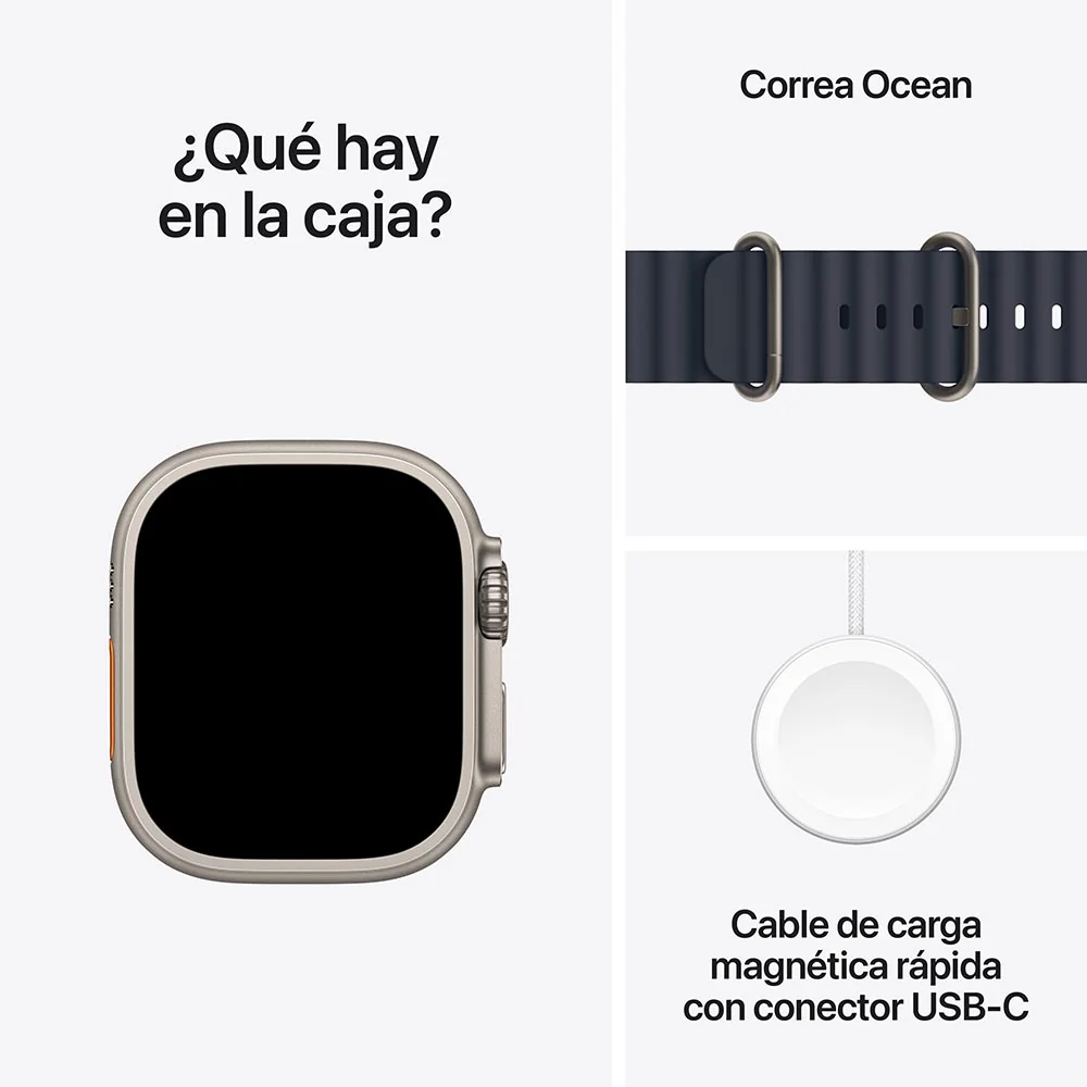 Apple Watch Ultra 2 GPS + Cellular • Caja de titanio natural de 49 mm • Correa Ocean azul marino - Image 9