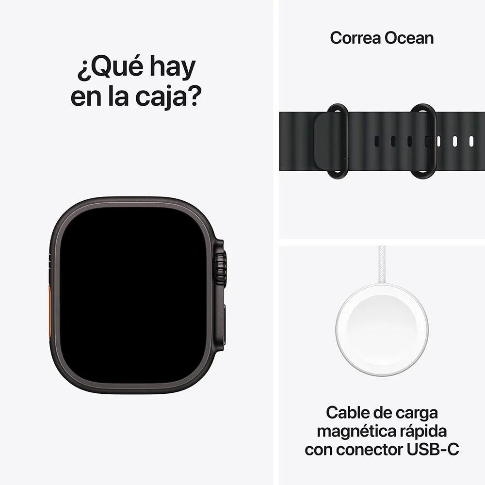Apple Watch Ultra 2 GPS + Cellular • Caja de titanio negro de 49 mm • Correa Ocean negra - Image 9