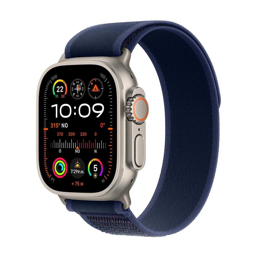 Apple Watch Ultra 2 GPS + Cellular • Caja de titanio natural de 49 mm • Correa Trail azul - S/M