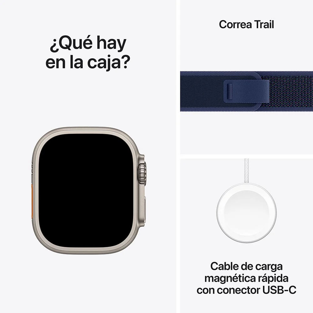 Apple Watch Ultra 2 GPS + Cellular • Caja de titanio natural de 49 mm • Correa Trail azul - S/M - Image 9