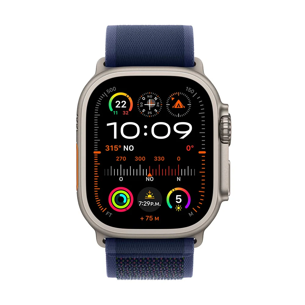 Apple Watch Ultra 2 GPS + Cellular • Caja de titanio natural de 49 mm • Correa Trail azul - M/L - Image 2