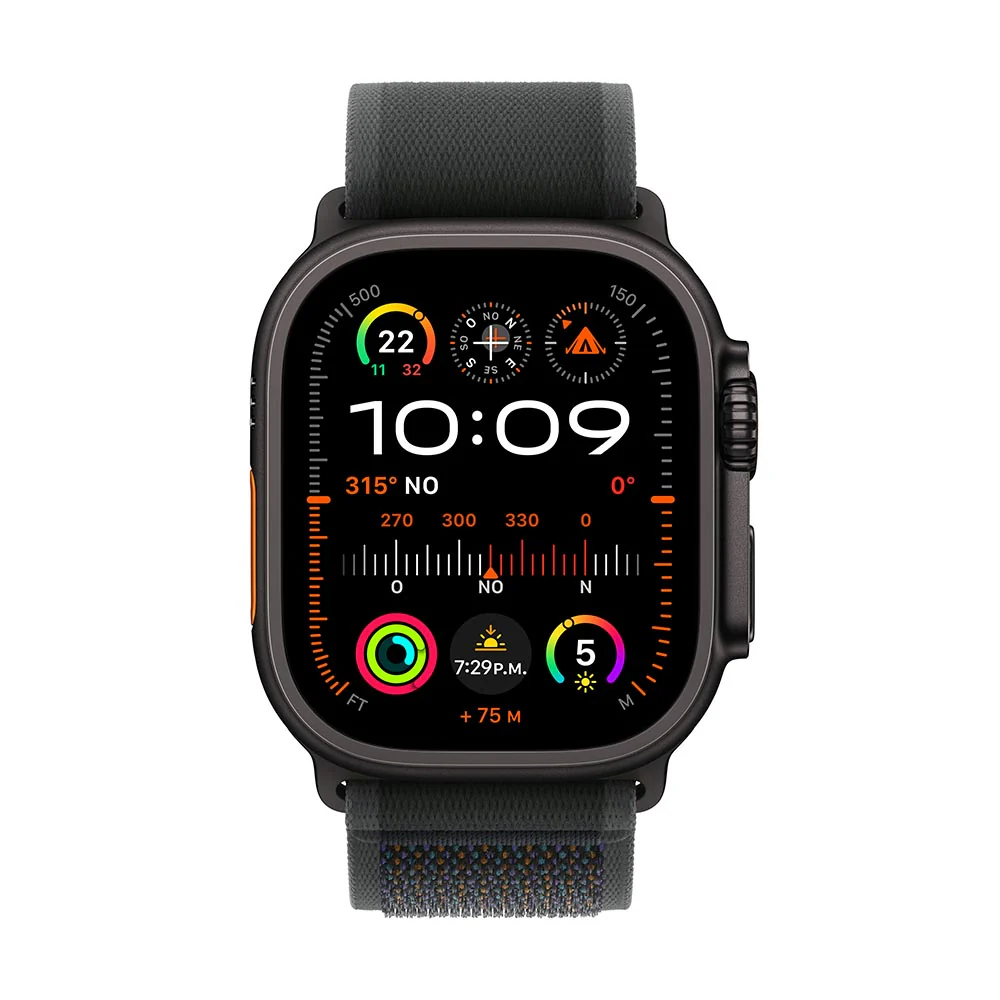 Apple Watch Ultra 2 GPS + Cellular • Caja de titanio negro de 49 mm • Correa Trail negra - S/M - Image 2