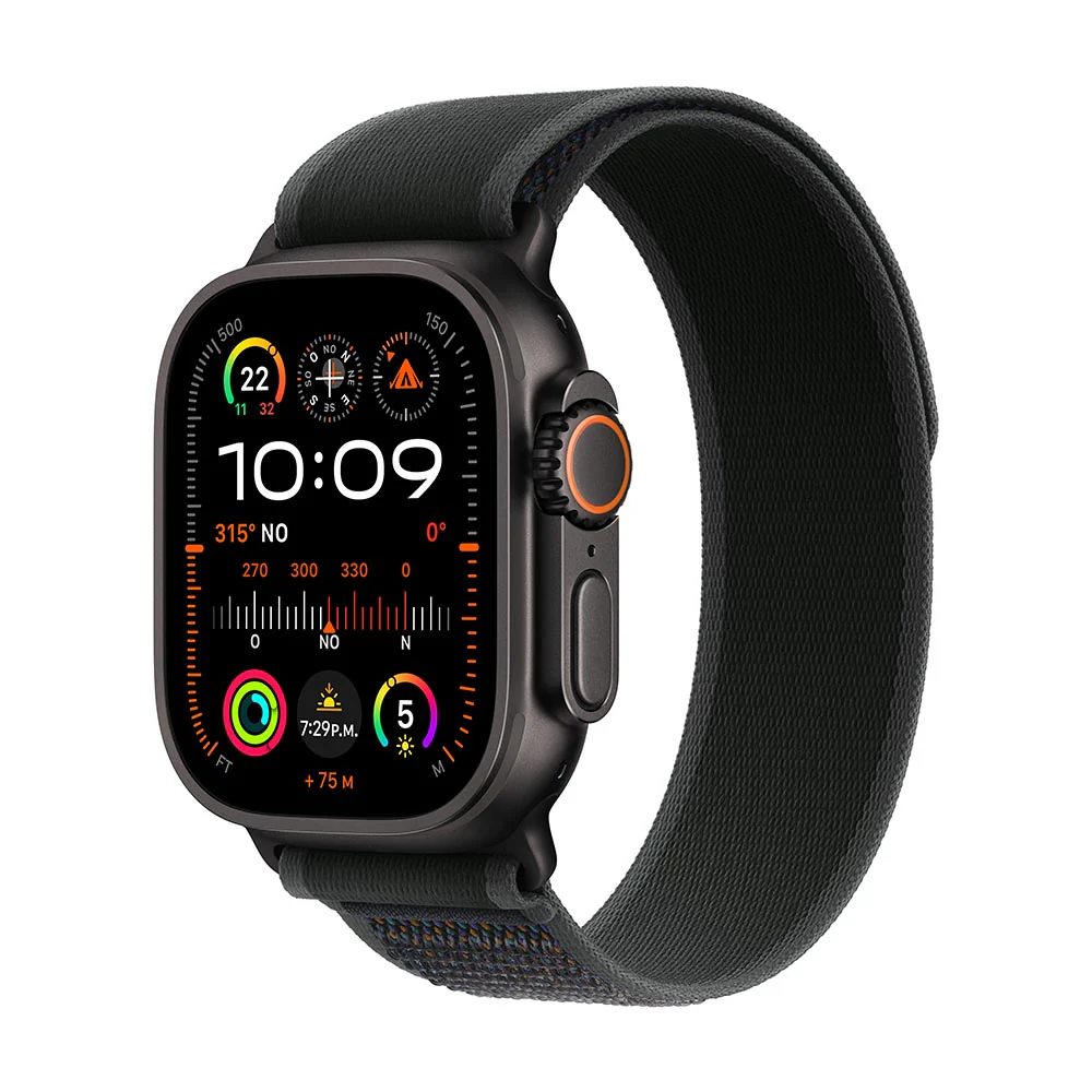 Apple Watch Ultra 2 GPS + Cellular • Caja de titanio negro de 49 mm • Correa Trail negra - M/L