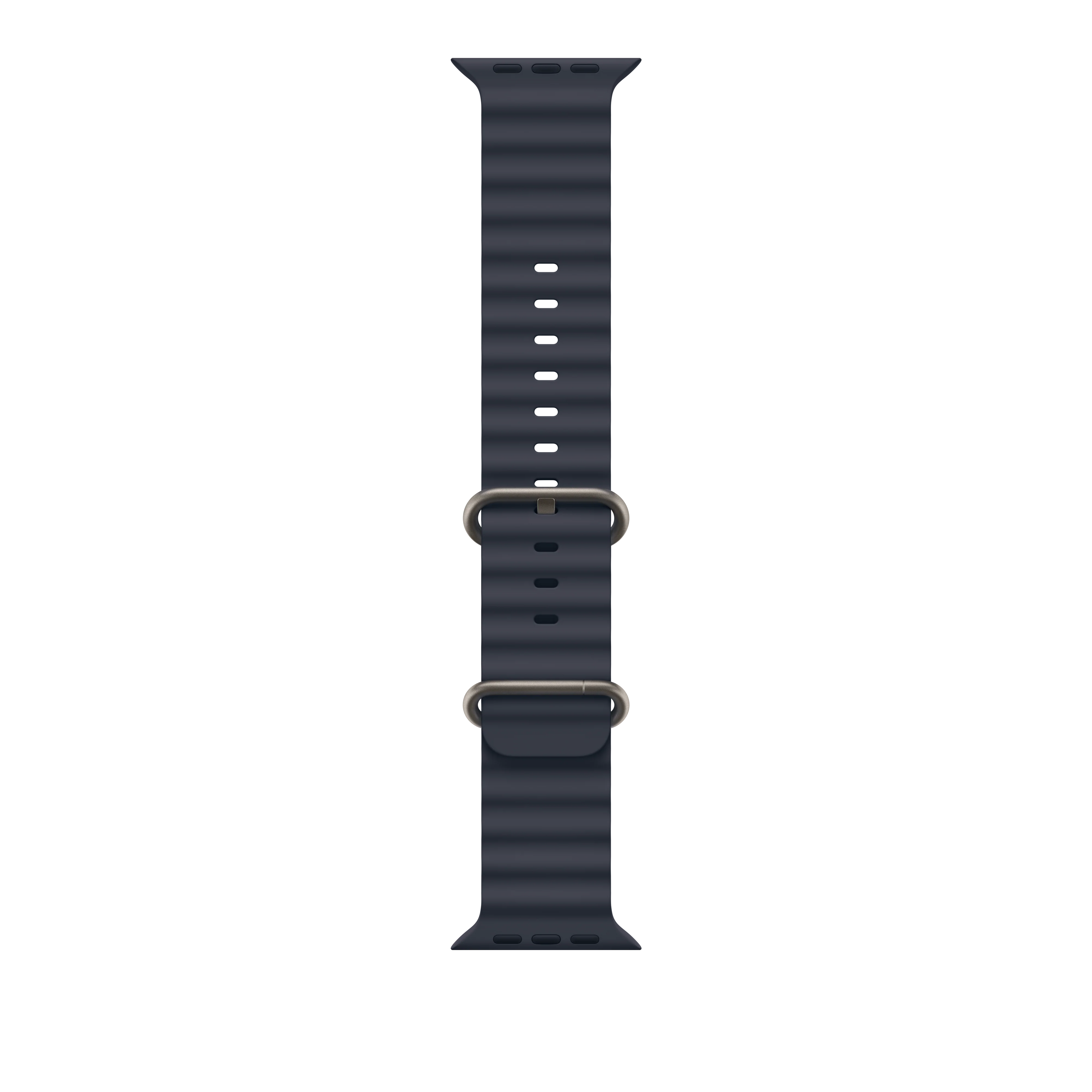 Correa Ocean azul marino para caja de 49 mm - Acabado de titanio natural