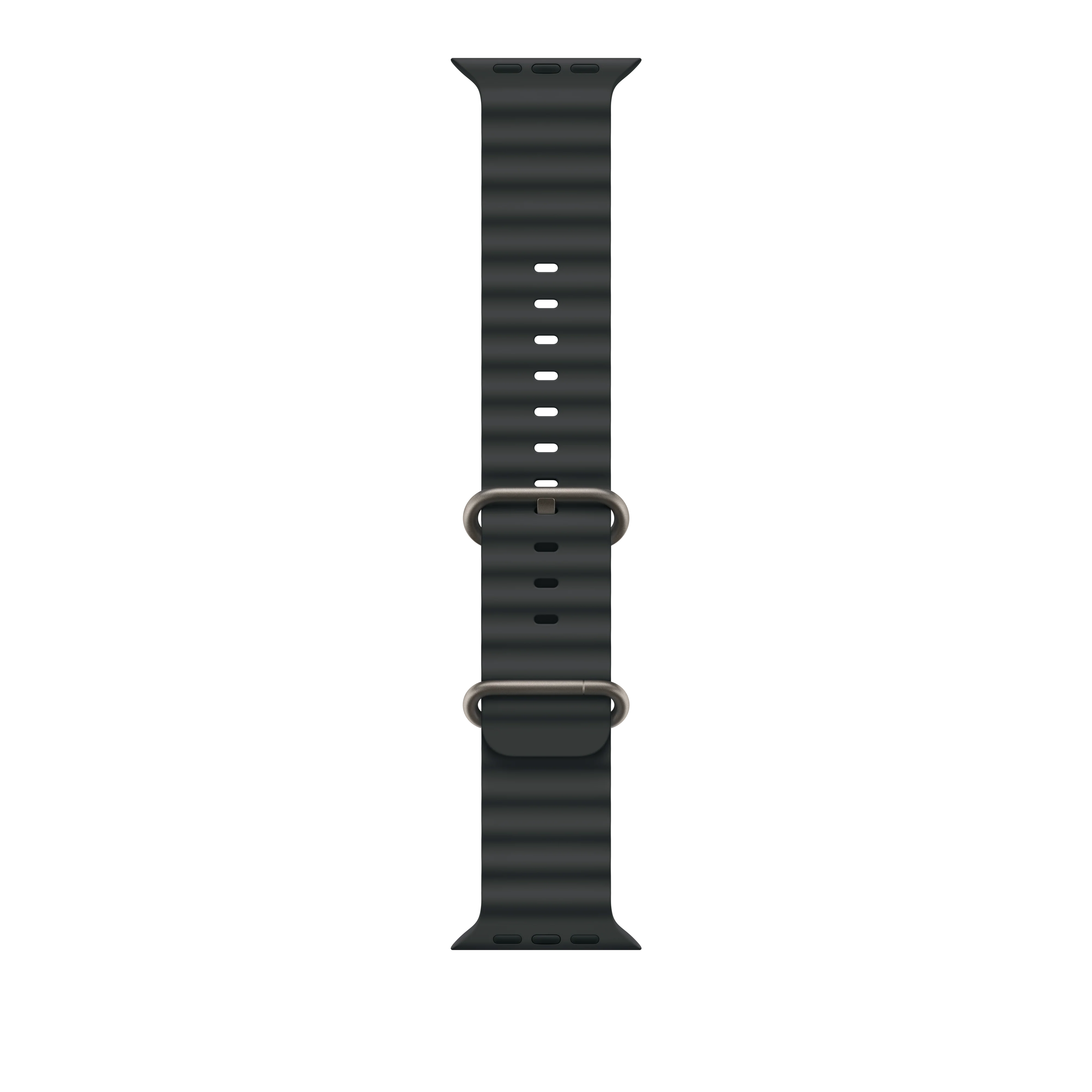 Correa Ocean negra para caja de 49 mm - Acabado de titanio natural