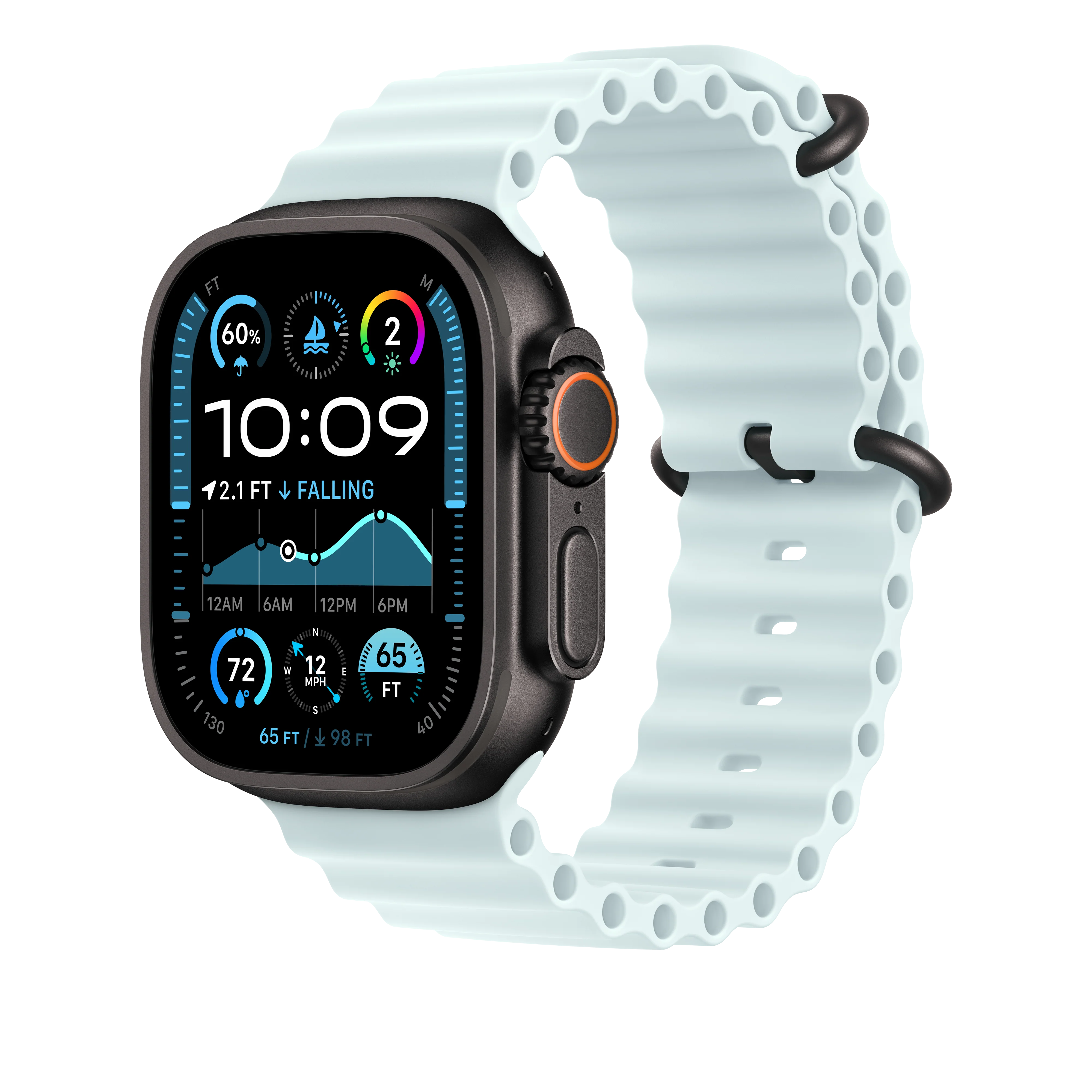 Correa Ocean azul hielo para caja de 49 mm - Acabado de titanio negro - Image 2