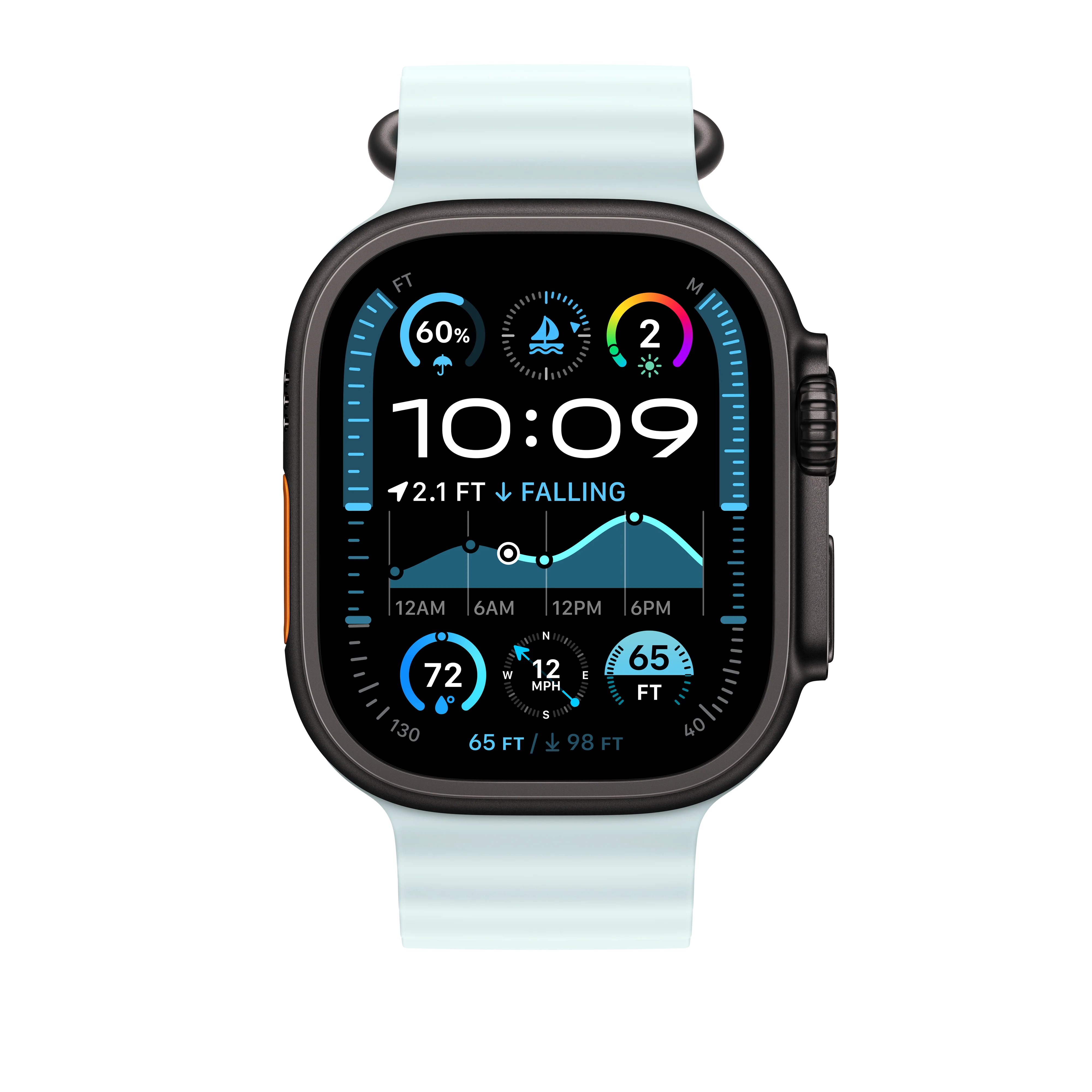 Correa Ocean azul hielo para caja de 49 mm - Acabado de titanio negro - Image 3