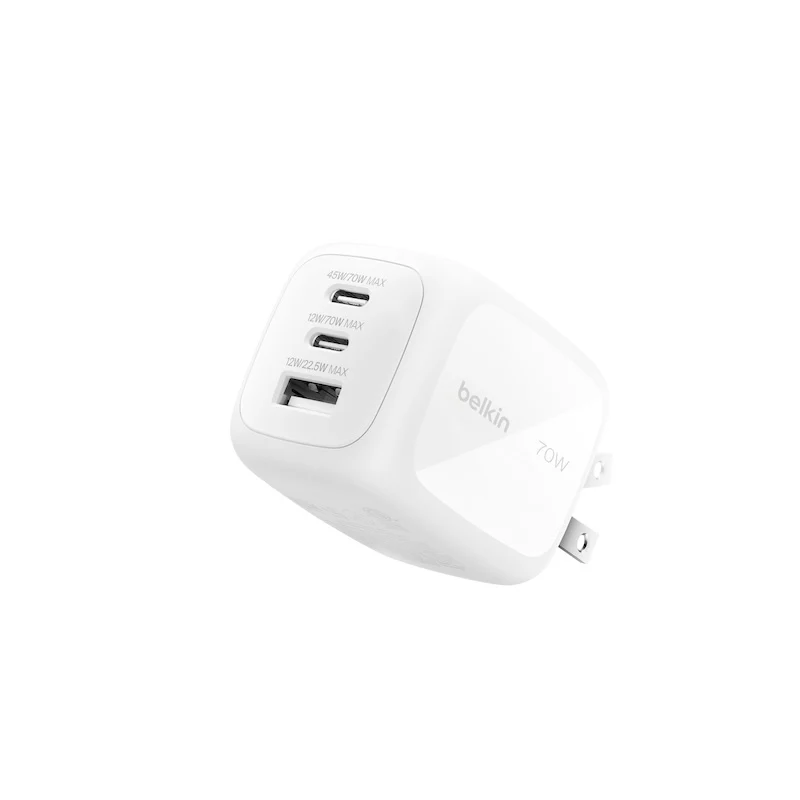 ADAPTADOR BELKIN DE PARED 70W 2 PUERTOS USB-C USB-A WHITE - Image 2