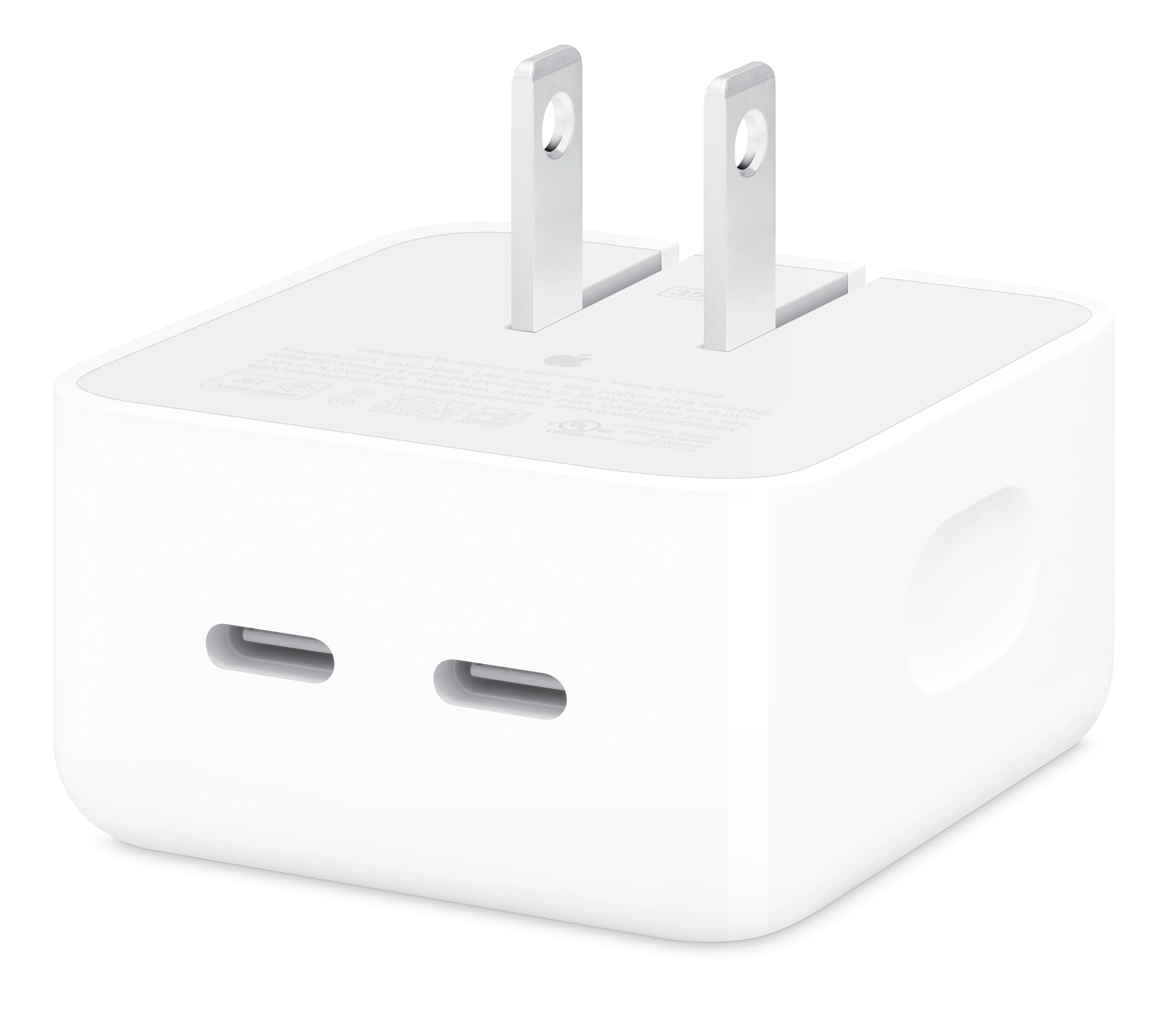 Adaptador de corriente compacto de 35 W con dos puertos USB-C