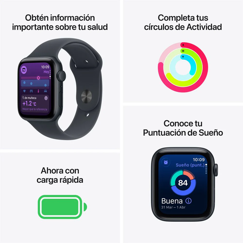 Apple Watch SE 3 GPS • Caja de aluminio blanco estelar de 44 mm • Correa deportiva blanco estelar - M/L - Image 3