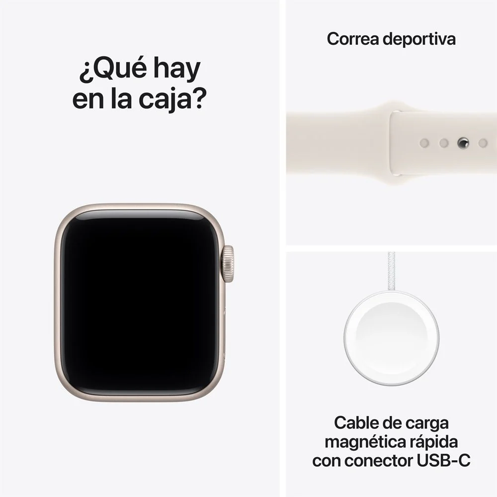 Apple Watch SE 3 GPS + Cellular • Caja de aluminio blanco estelar de 40 mm • Correa deportiva blanco estelar - S/M - Image 8