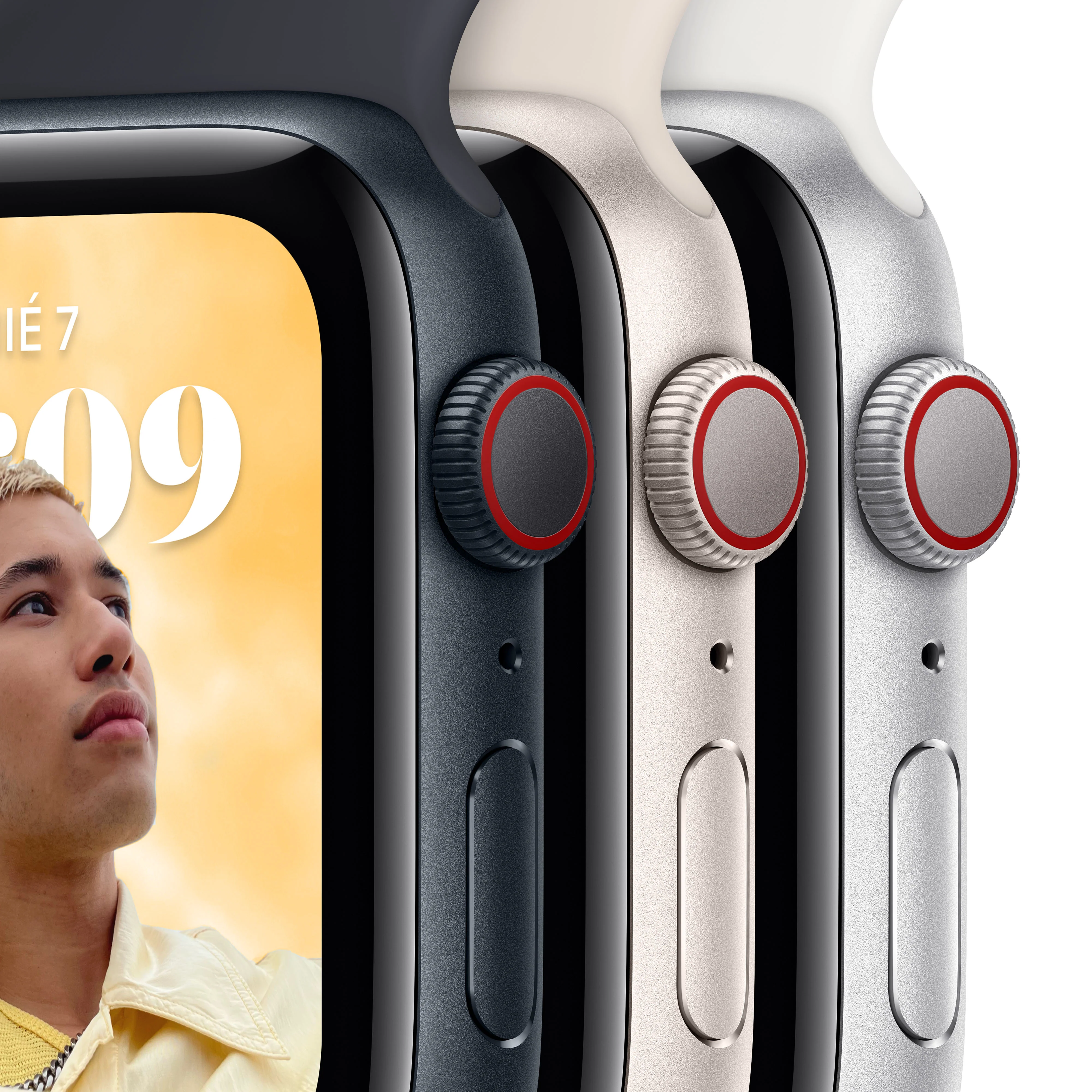 Apple Watch SE (GPS + Cellular) de 44 mm - Talla única - Caja de aluminio en blanco estrella - Correa deportiva blanco estrella - Image 3
