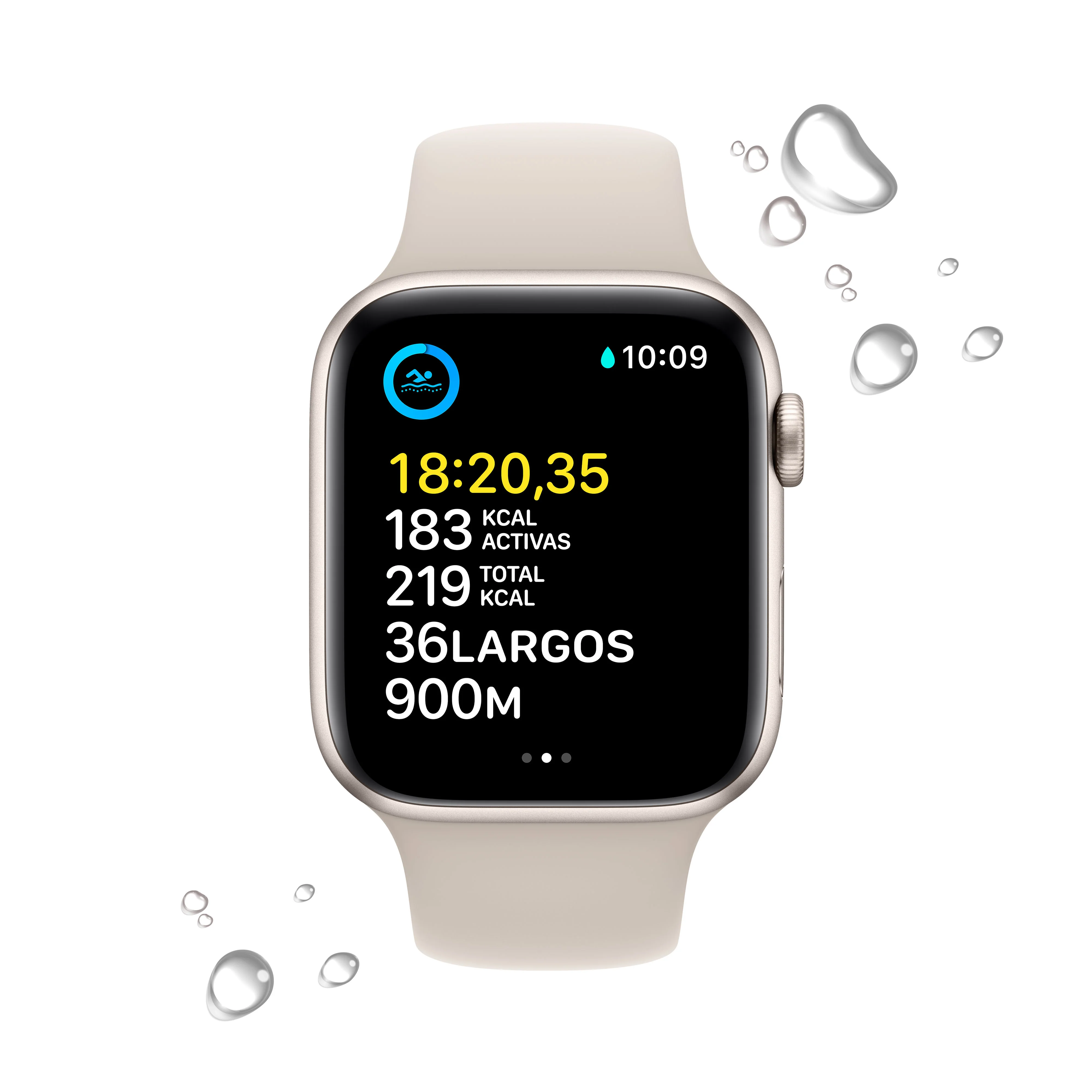 Apple Watch SE (GPS + Cellular) de 44 mm - Talla única - Caja de aluminio en blanco estrella - Correa deportiva blanco estrella - Image 4