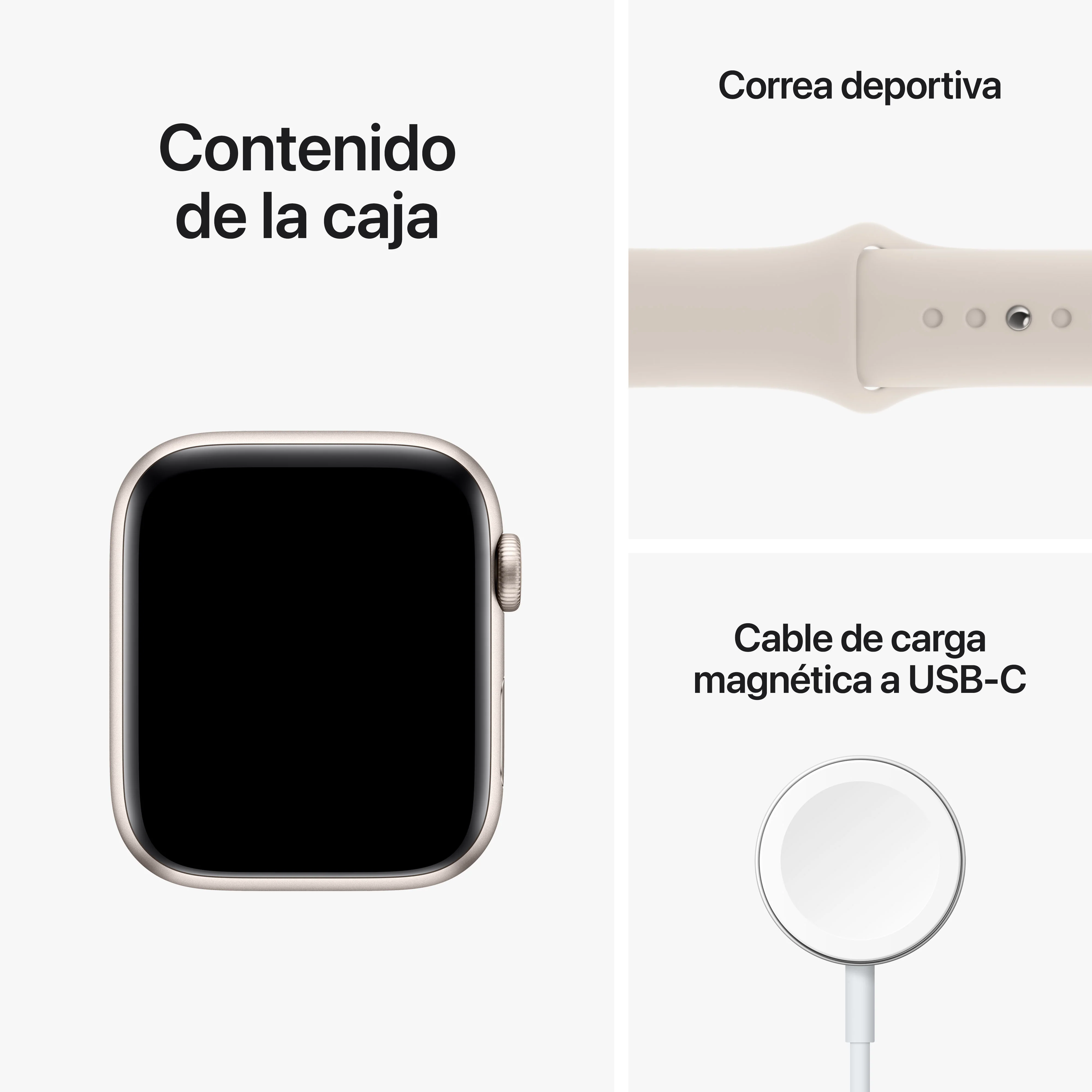 Apple Watch SE (GPS + Cellular) de 44 mm - Talla única - Caja de aluminio en blanco estrella - Correa deportiva blanco estrella - Image 9