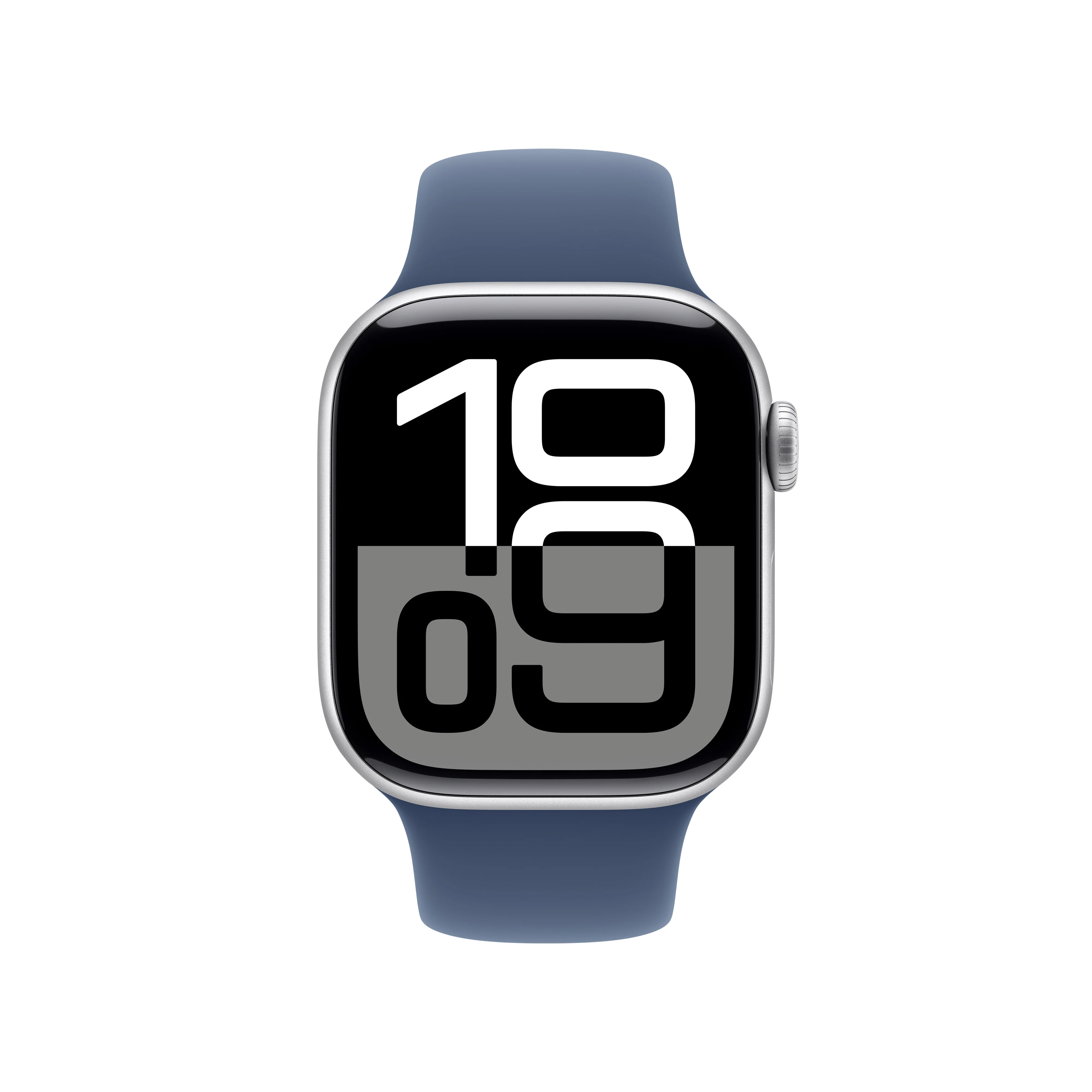 Apple Watch Series 10 GPS • Caja de aluminio color plata de 42 mm • Correa deportiva azul denim - S/M - Image 2
